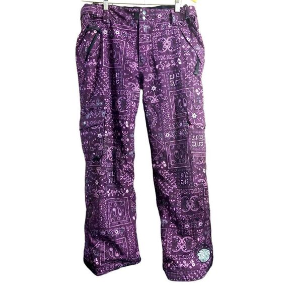 Ride Snowboards Girls 14/16 Purple Patterned Snowpants. - Picture 1 of 5